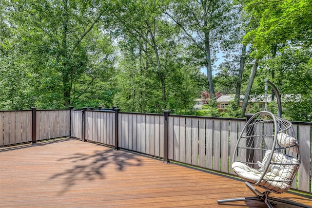 21 Dale Rd, Monsey, NY 10952 - wooden terrace featuring view of wooded area