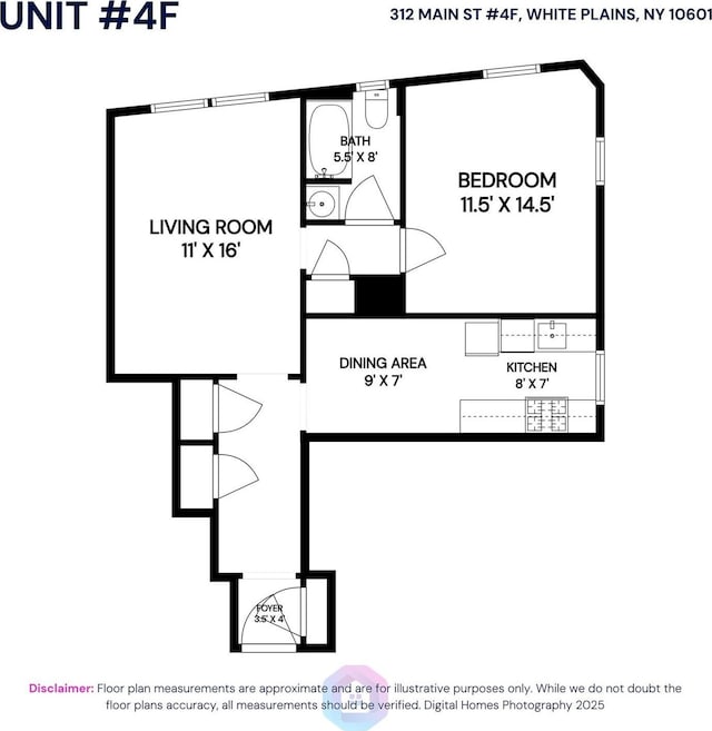 312 Main St Unit 4F, White Plains, NY 10601 - view of property floor plan