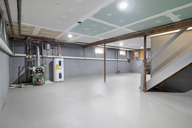 16 Sampson Ave, Islandia, NY 11749 - below grade area with electric water heater and a heating unit