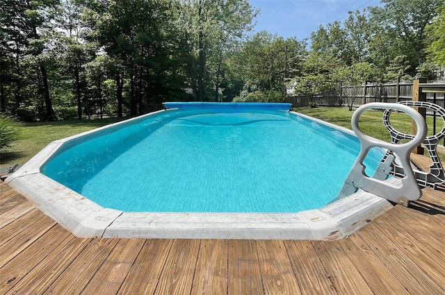 9 Hickory St, Highland Mills, NY 10930 - swimming pool with a wooden deck and view of scattered trees