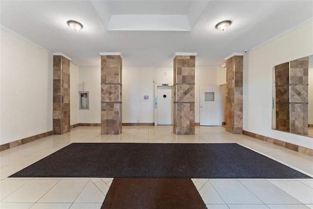 300 N Broadway Unit 7B, Yonkers, NY 10710 - lobby with crown molding and a security system