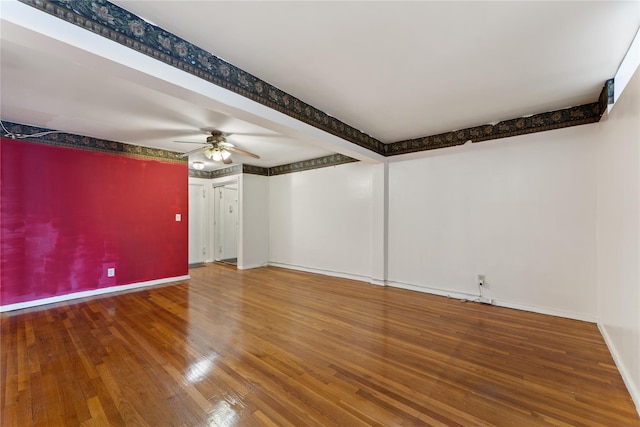 300 N Broadway Unit 7B, Yonkers, NY 10710 - spare room with hardwood / wood-style flooring and ceiling fan