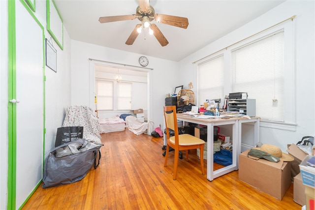 124-01 9th Ave, College Point, NY 11356 - home office featuring wood finished floors and ceiling fan