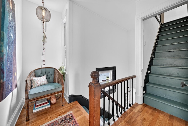235 Ringgold St, Peekskill, NY 10566 - stairs with wood finished floors and baseboards