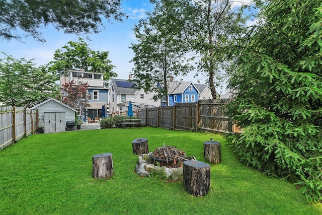 235 Ringgold St, Peekskill, NY 10566 - fenced backyard with a shed and a fire pit