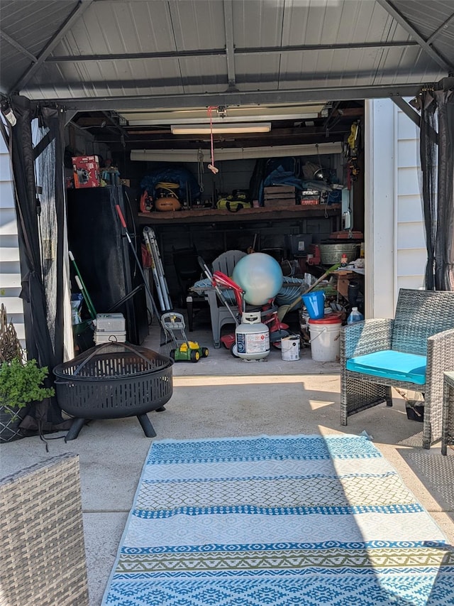 3403 Bay Front Dr, Baldwin, NY 11510 - view of patio / terrace featuring a garage
