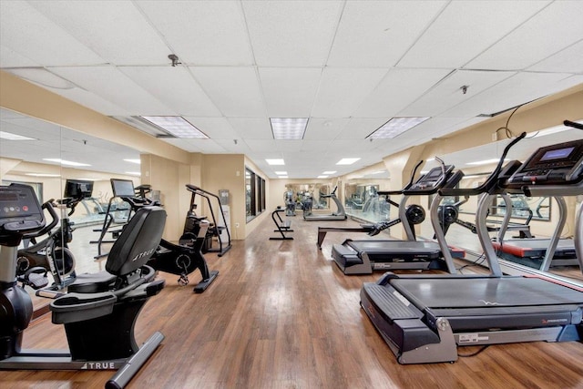 1155 Warburton Ave Unit 12U, Yonkers, NY 10701 - exercise room featuring a drop ceiling and wood finished floors