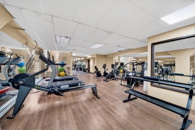 1155 Warburton Ave Unit 12U, Yonkers, NY 10701 - gym featuring wood finished floors and a paneled ceiling