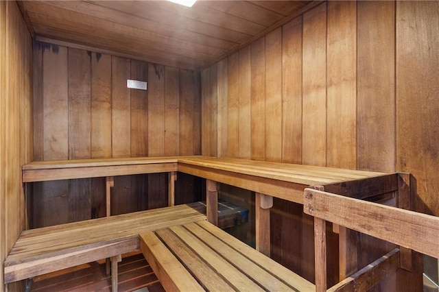 1155 Warburton Ave Unit 12U, Yonkers, NY 10701 - relaxing sauna / steam room featuring wooden ceiling and wooden walls