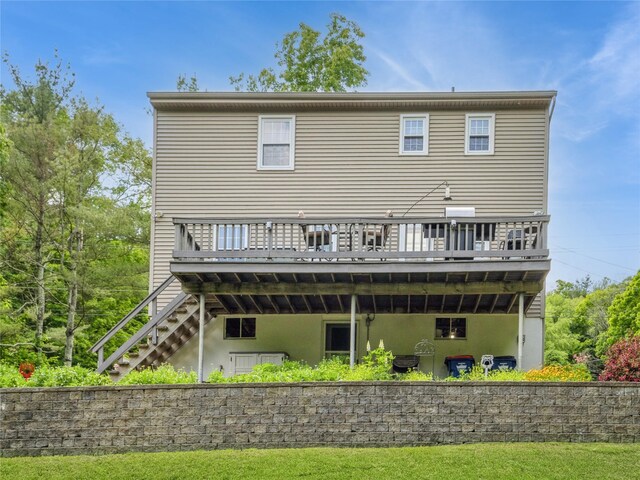 1760 Rte 199, Stanfordville, NY 12581 - rear view of house with stairway and a deck