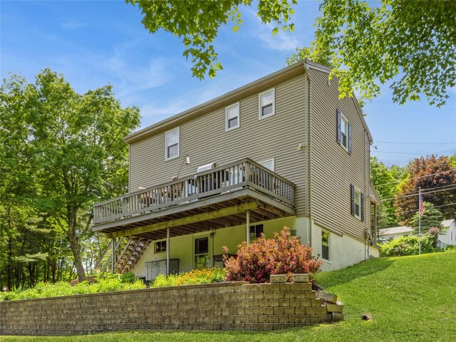 1760 Rte 199, Stanfordville, NY 12581 - rear view of property featuring a deck, stairway, and a yard