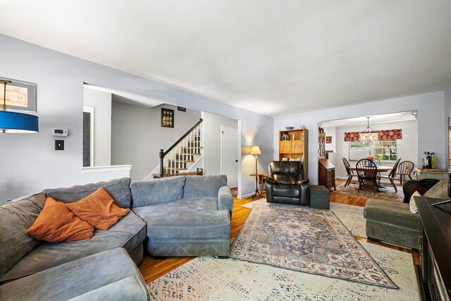 5922 Post Rd, Bronx, NY 10471 - living area featuring stairs and wood finished floors