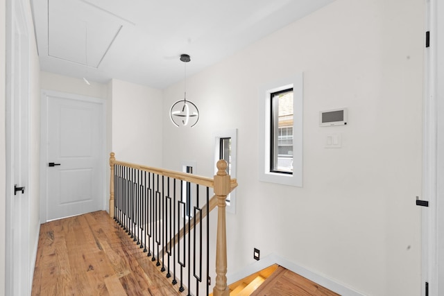 14428 Farmers Blvd, Rochdale, NY 11434 - hall featuring attic access, an upstairs landing, and light wood-type flooring