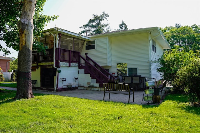 188 N Middletown Rd, Nanuet, NY 10954 - back of house featuring a patio area, stairway, and a yard
