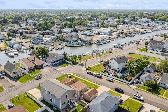 203 E Shore Rd, Lindenhurst, NY 11757 - bird's eye view of numerous boat docks and a nearby body of water
