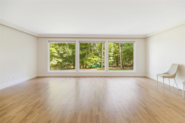 34 Winesap Ln, Monsey, NY 10952 - unfurnished living room featuring crown molding, baseboards, and wood finished floors