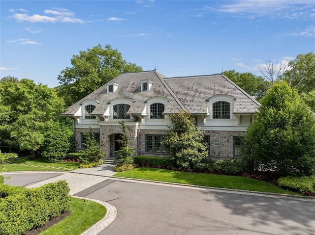 22 Terrace Ct, Old Westbury, NY 11568 - french country inspired facade with a high end roof and stone siding
