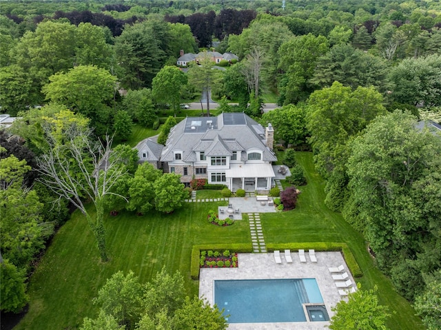 22 Terrace Ct, Old Westbury, NY 11568 - view from above of property with a forest and a pool