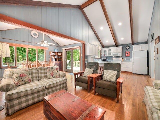 141 Mountain Laurel Ln, Glen Spey, NY 12737 - living room featuring light wood-style flooring and ceiling fan