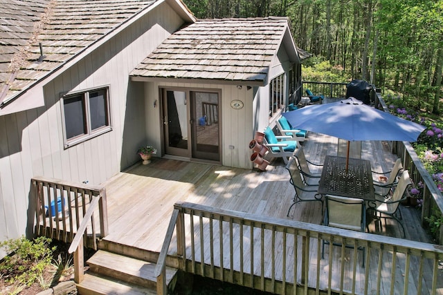 141 Mountain Laurel Ln, Glen Spey, NY 12737 - wooden deck featuring outdoor dining area