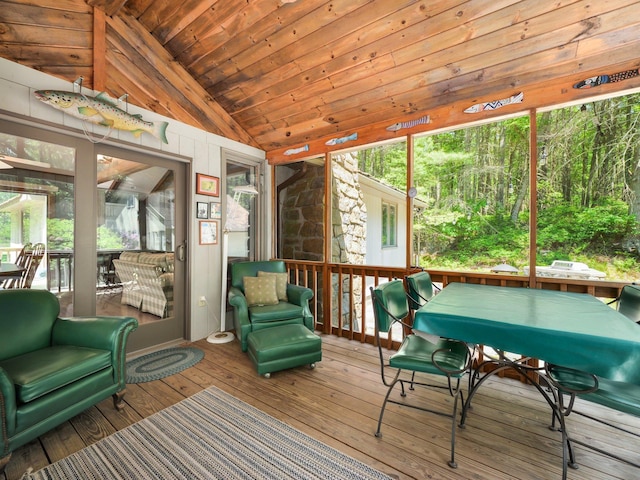 141 Mountain Laurel Ln, Glen Spey, NY 12737 - sunroom featuring lofted ceiling
