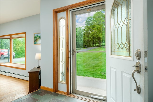 532 Wilbur Hill Rd, Unadilla, NY 13849 - entryway with baseboard heating and baseboards