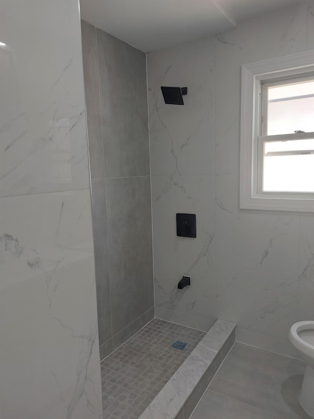11 John Ave, Hempstead, NY 11003 - bathroom featuring a marble finish shower and toilet