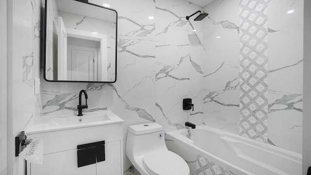 3919 Murdock Ave, Bronx, NY 10466 - bathroom featuring tile walls,  shower combination, and vanity