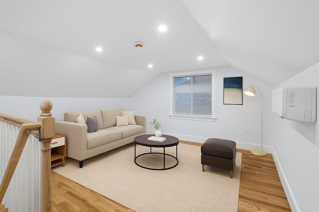 3919 Murdock Ave, Bronx, NY 10466 - living room with light wood-type flooring, vaulted ceiling, and recessed lighting