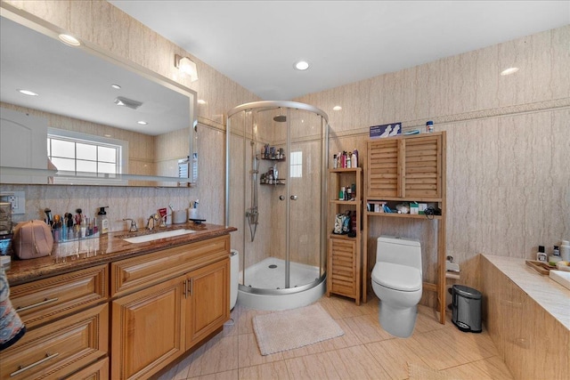 435 E Broadway Unit A, Long Beach, NY 11561 - full bath featuring vanity, a stall shower, and tile patterned flooring