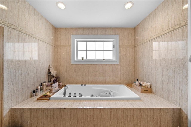435 E Broadway Unit A, Long Beach, NY 11561 - bathroom with a whirlpool tub and recessed lighting