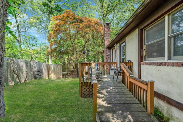 114 Oakwood Dr, Wading River, NY 11792 - view of yard featuring a deck