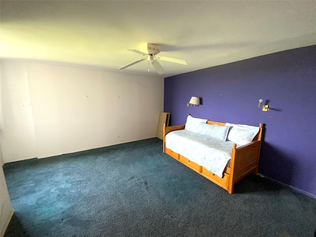 27110 Grand Central Pkwy Unit 11A, Floral Park, NY 11005 - bedroom with dark colored carpet and ceiling fan