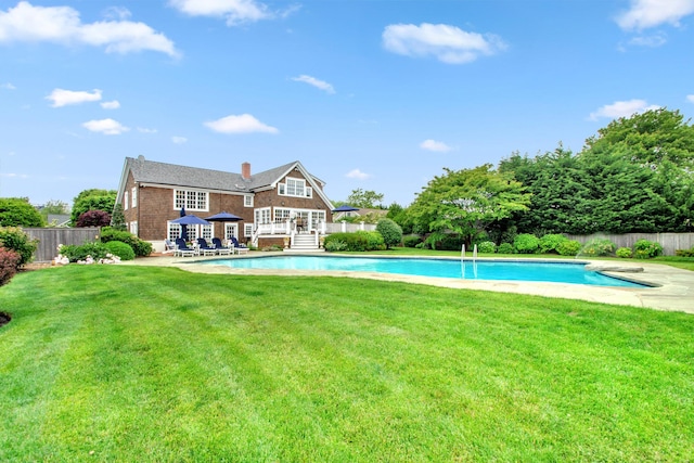 161 Wampum Ln, West Islip, NY 11795 - view of swimming pool with a patio and french doors