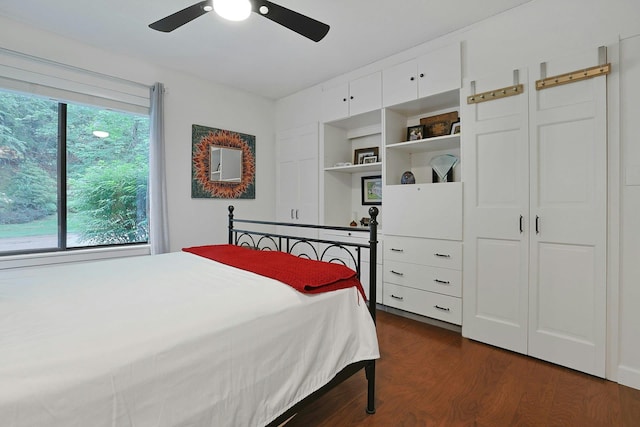 963 Heritage Hls Unit C, Somers, NY 10589 - bedroom with dark wood-style floors and ceiling fan