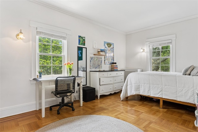 58 Garden St, Garden City, NY 11530 - bedroom with crown molding and multiple windows