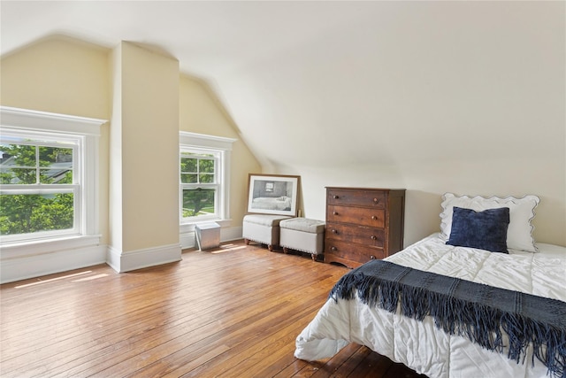 58 Garden St, Garden City, NY 11530 - bedroom with vaulted ceiling and wood-type flooring