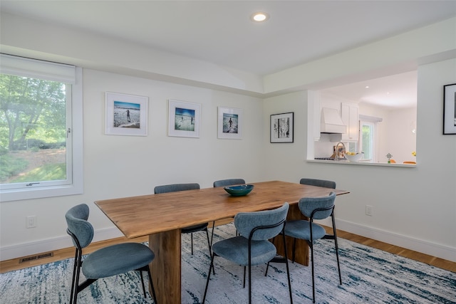 10 Head Of Pond Rd Unit 8, Water Mill, NY 11976 - dining space with recessed lighting, baseboards, and light wood finished floors