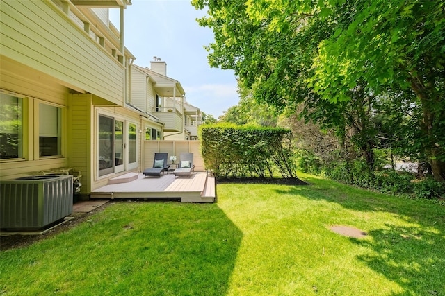 10 Head Of Pond Rd Unit 8, Water Mill, NY 11976 - view of yard featuring central AC unit and a deck