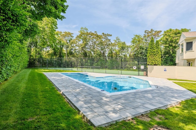 10 Head Of Pond Rd Unit 8, Water Mill, NY 11976 - view of swimming pool featuring a tennis court