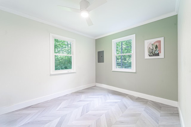 9 Higgins Trl, Monroe, NY 10950 - unfurnished room featuring crown molding, a ceiling fan, and electric panel