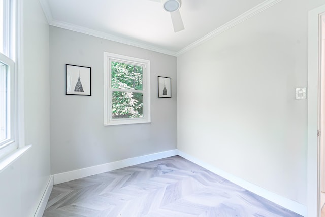 9 Higgins Trl, Monroe, NY 10950 - spare room with ceiling fan and crown molding