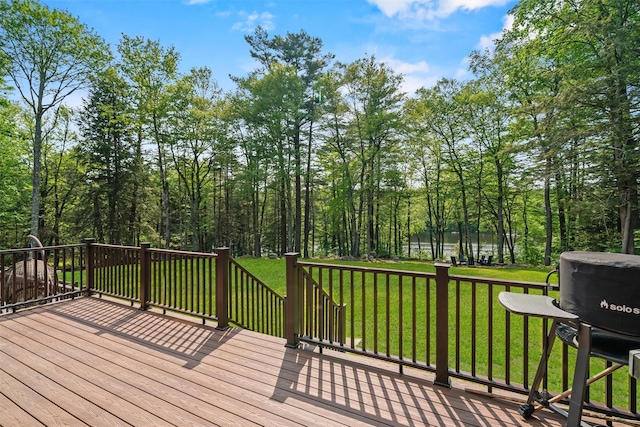1775 Plank Rd, Forestburgh, NY 12777 - wooden deck featuring a yard and a water view