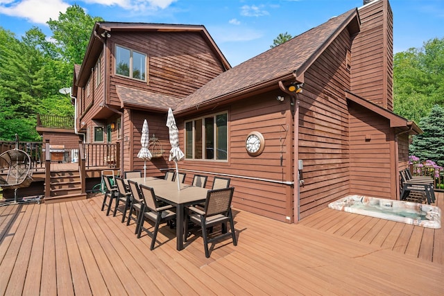 1775 Plank Rd, Forestburgh, NY 12777 - wooden deck with outdoor dining area