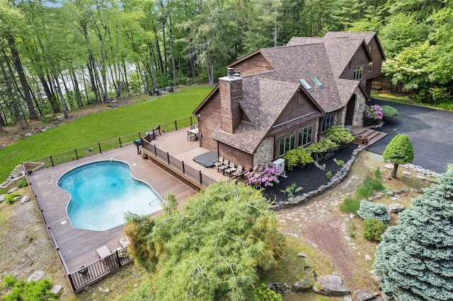 1775 Plank Rd, Forestburgh, NY 12777 - view from above of property featuring a pool area