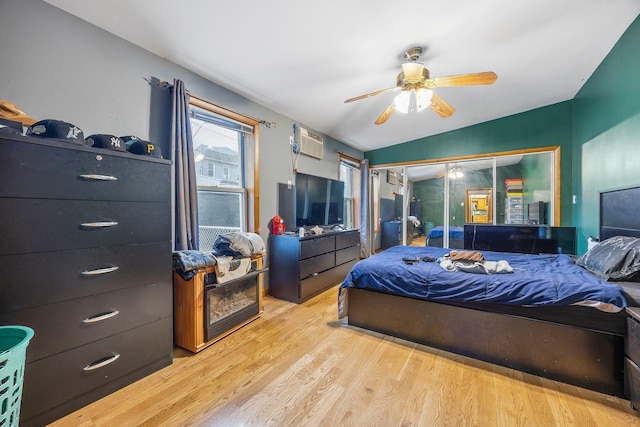 5801 59th St, Maspeth, NY 11378 - bedroom featuring light wood-type flooring and ceiling fan