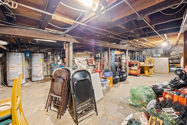 5801 59th St, Maspeth, NY 11378 - unfinished basement featuring gas water heater