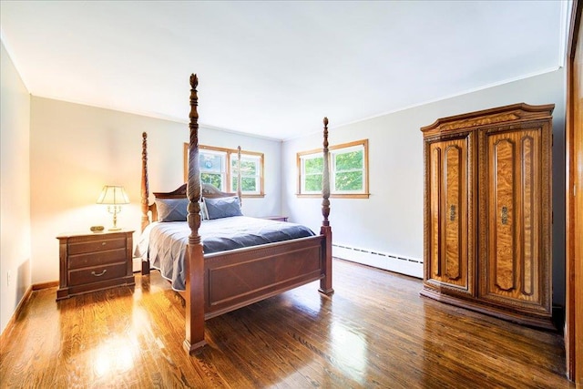 18 Gerow Ln, Cornwall, NY 12553 - bedroom with a baseboard radiator, ornamental molding, wood finished floors, and baseboards