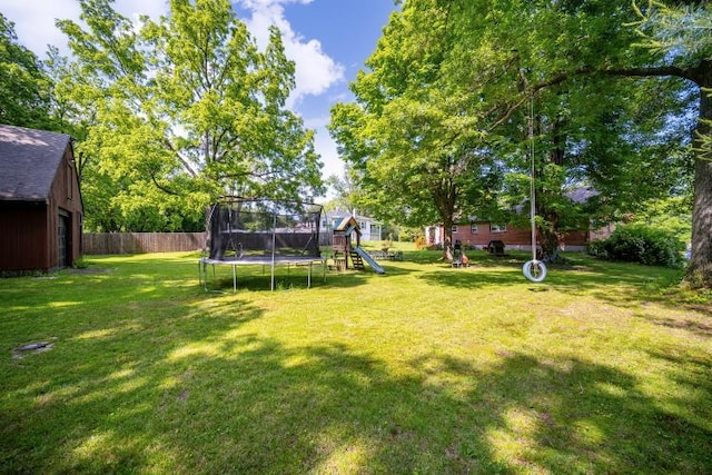 18 Gerow Ln, Cornwall, NY 12553 - view of yard with a trampoline and a playground