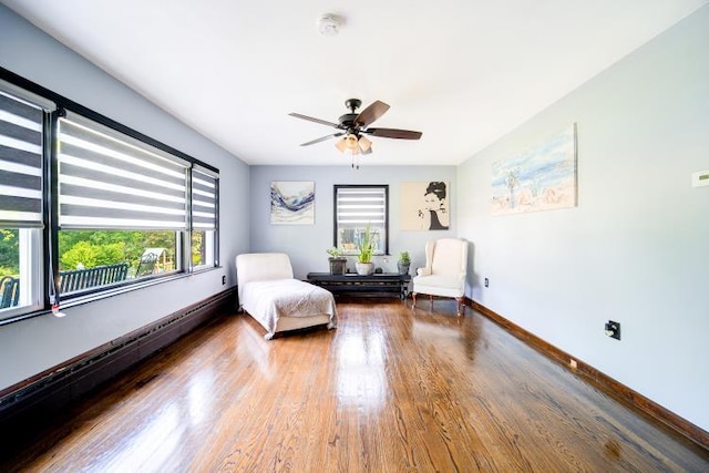 18 Gerow Ln, Cornwall, NY 12553 - living area with a ceiling fan, wood finished floors, and baseboards